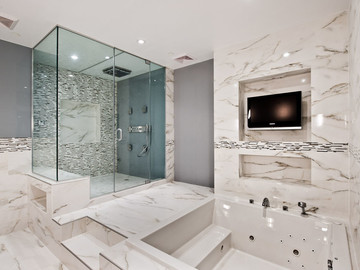 Душевая из мрамора – оригинальный дизайн современной ванной комнаты